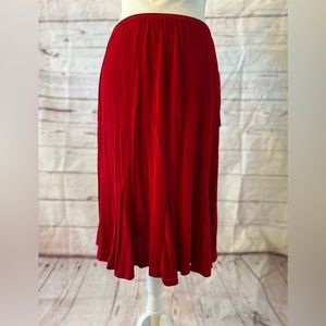NWT Half Moon Bay Red Stretchy 3/4 length skirt PL Petite Large